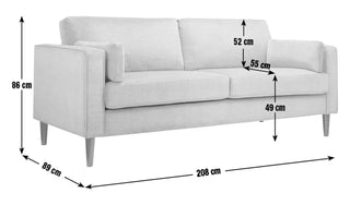 Hayward Velvet 3 Seater Sofa