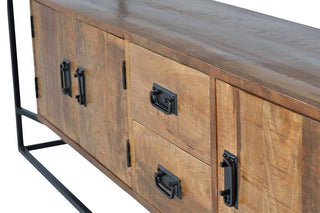 Solid Mango Wood Industrial Sideboard
