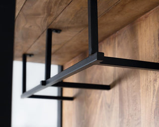 Coat Rack with Padded Seat, Mango Wood and Metal