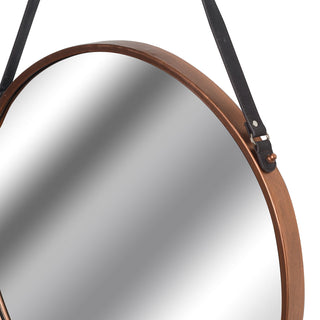 Copper Rimmed Round Mirror