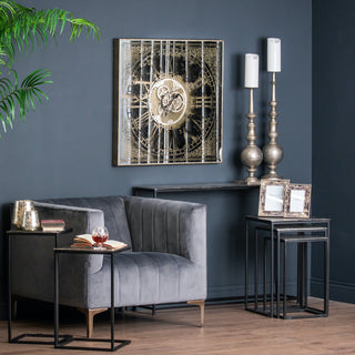 Grey Velvet Arm Chair