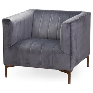 Grey Velvet Arm Chair