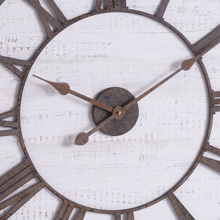 Aged Numerals Wooden Clock