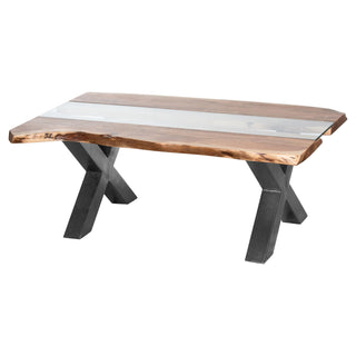 River Glass Coffee Table, Acacia