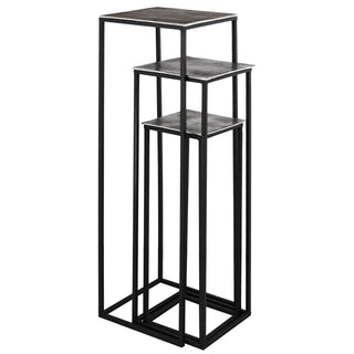 Aluminium Display Tables, Set of 3