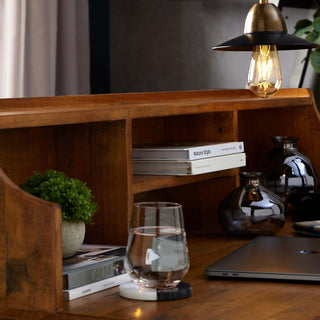 Pine Plank & Metal Desk