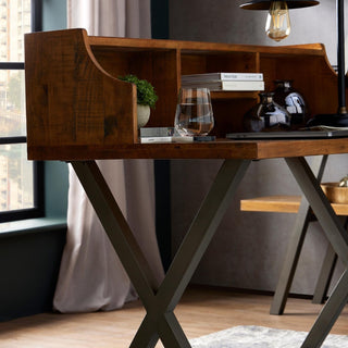 Pine Plank & Metal Desk