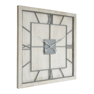 White Wooden Wall Clock, Large