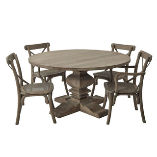 Copgrove Pedestal Dining Table, Acacia Wood