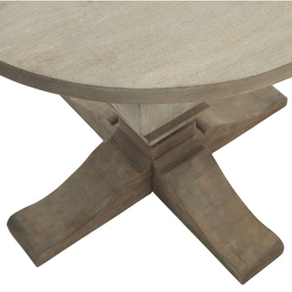 Copgrove Pedestal Side Table, Acacia Wood