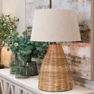 Rattan Conical Table Lamp