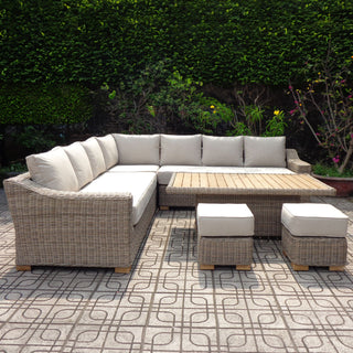 Capri Garden Corner Set With Riser Table + 2 Stools
