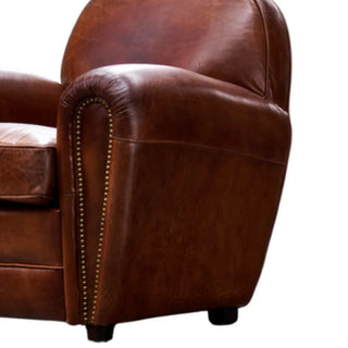 Vintage Inspired Design Leather Art Deco Armchair