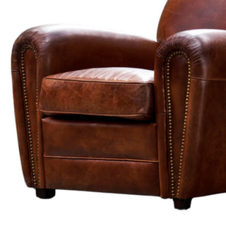 Vintage Inspired Design Leather Art Deco Armchair