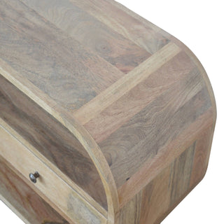 Circular 2-Drawer TV Stand - Mango Wood with Oak Finish