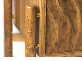 Oak Wood Lino Media Unit, Smoked Oak Finish