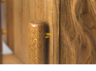 Oak Wood Lino Media Unit, Smoked Oak Finish