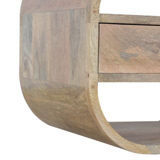 Circular 2-Drawer TV Stand - Mango Wood with Oak Finish