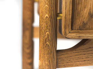 Oak Wood Lino Media Unit, Smoked Oak Finish