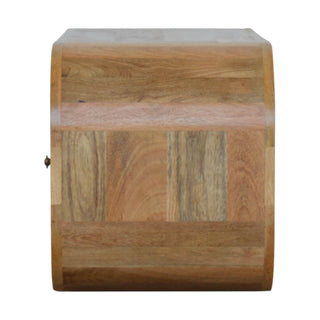 Circular 2-Drawer TV Stand - Mango Wood with Oak Finish