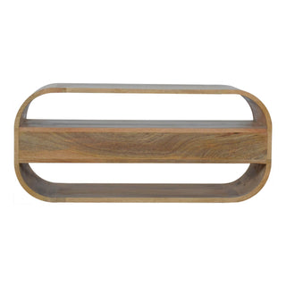 Circular 2-Drawer TV Stand - Mango Wood with Oak Finish