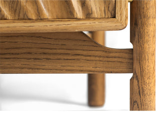 Oak Wood Lino Media Unit, Smoked Oak Finish