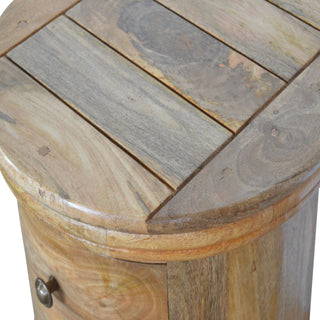 3-Drawer Drum Chest - Mango Wood in Oak Finish