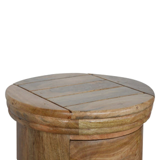 3-Drawer Drum Chest - Mango Wood in Oak Finish