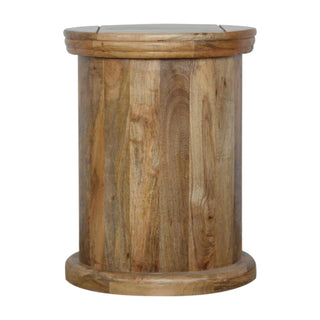 3-Drawer Drum Chest - Mango Wood in Oak Finish