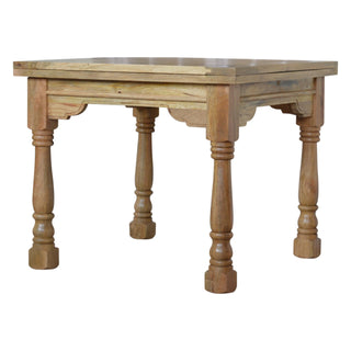 Butterfly Dining Table with Turned Legs in Mango Wood – Oak Finish