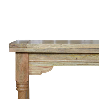 Butterfly Dining Table with Turned Legs in Mango Wood – Oak Finish
