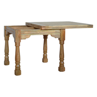 Butterfly Dining Table with Turned Legs in Mango Wood – Oak Finish
