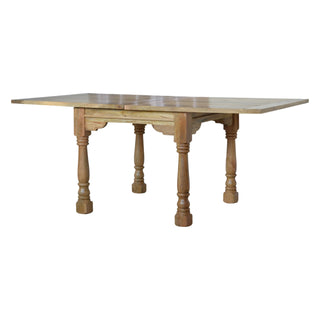 Butterfly Dining Table with Turned Legs in Mango Wood – Oak Finish