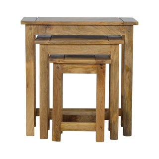 Wooden Nest of Tables, Mango Wood