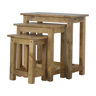 Wooden Nest of Tables, Mango Wood