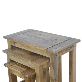 Wooden Nest of Tables, Mango Wood