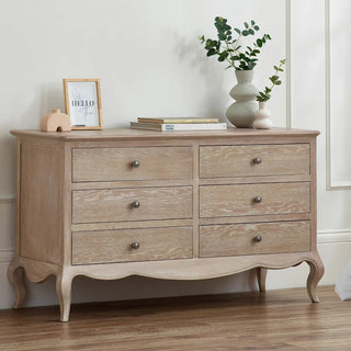 Camille Wooden 6 Drawer Wide Chest