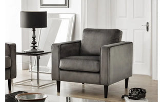 Hayward Grey Velvet Armchair