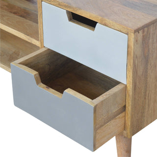 4-Drawer Mango Wood TV Stand in Gradient Finish
