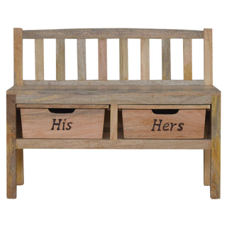 His/Hers Storage Hallway Bench