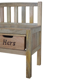 His/Hers Storage Hallway Bench
