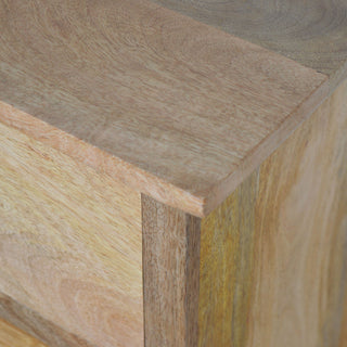 Nordic Classic Bedside Table with 2 Drawers in Oak Finish