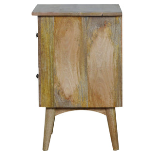 Nordic Classic Bedside Table with 2 Drawers in Oak Finish