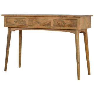 Nordic 3-Drawer Console Table in Mango Wood with Oak Finish