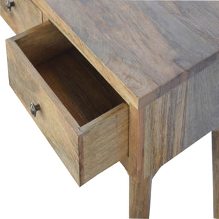 Nordic 3-Drawer Console Table in Mango Wood with Oak Finish