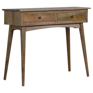 Nordic 2-Drawer Console Table – Mango Wood with Royale Oak Finish