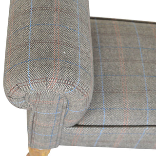 Mango Wood Frame Bench – Upholstered in Mixed Tweed