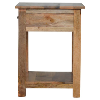 Lamp Table with 1 Drawer, Mango Wood in Oak Finish