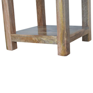 Lamp Table with 1 Drawer, Mango Wood in Oak Finish