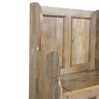 Narrow Hallway Monks Bench with Lift-Up Lid in Oak Finish